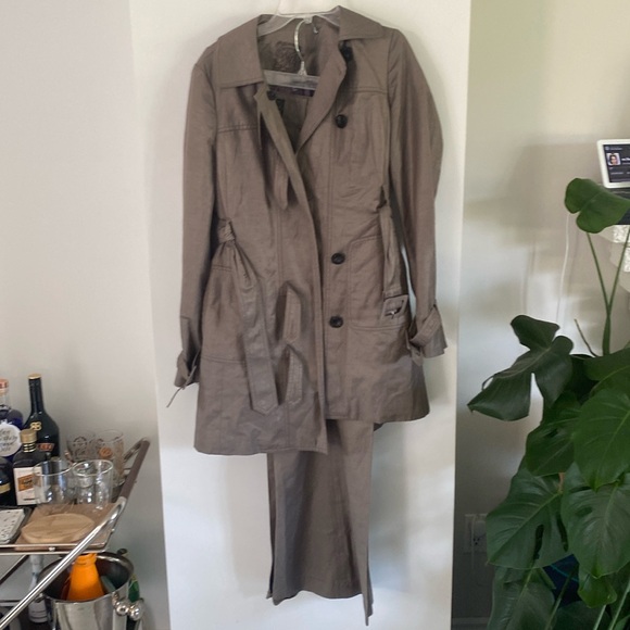 7 FOR ALL MANKIND flare pants suit trench coat jacket blazer rare SMALL 30 - Picture 1 of 8